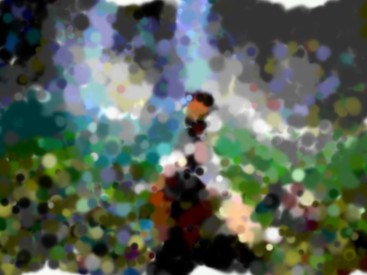 Painterly computational artwork made with code-driven brush marks